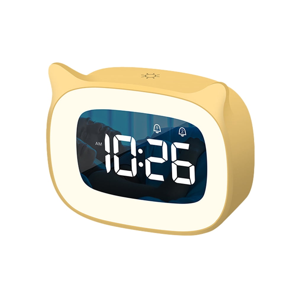 Kid Alarm Clock, Alarm Clock with Night Light, Cute Cat Alarm Clocks