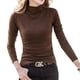 thumbnail image 1 of Minnieouse Camiseta para mujer, ropa interior cómoda de algodón con medio cuello y manga larga, jersey, abrigo ligero, delicado, Simple, maleable Prendas para la parte del cuerpo Café Café L Minnieouse AP013430-05, 1 of 6