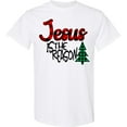 thumbnail image 3 of Inktastic Christmas Jesus is the Reason with Green Plaid Tree T-Shirt, 3 of 5