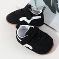 thumbnail image 6 of Rhuody Infant Sneakers For Boys Girls 6-12 Months Hook And Loop Crawling And Walking Shoes Solid Color Indoor Trainers Retro Style Footwear Black, 6 of 7