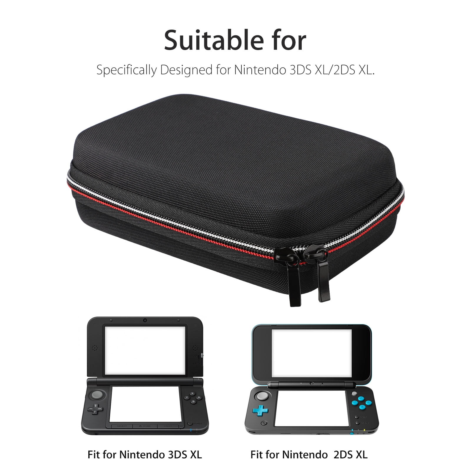 Eva Hard Carrying Case For Nintendo 3ds Xl 2ds Xl Or 2ds Console And Accessories Protective Travel Carry Case Bag Compatible With Nintendo 2ds With Hand Strap 8 16 Game Card Slots Zipper