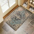 thumbnail image 4 of Boho Light Blue Vintage Country Patterned Carpet Door Mat 30 X 17 Inch Welcome Doormat Indoor Outdoor Entrance Floor Mat Non Slip Spring Summer Decor Rubber Mats, 4 of 6