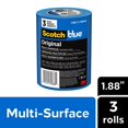 thumbnail image 2 of ScotchBlue Original Multi-Surface Painters Tape, 2 Inch Wide (1.88 In. x 60 Yds), 3 Rolls, Blue Paint Tape Protects Surfaces and Removes Easily, Masking Tape for Indoor and Outdoor Use (2090-48EP3), 2 of 4