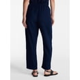 thumbnail image 3 of Time and Tru Women's Tapered Linen Blend Pants, Sizes XS-XXXL, 3 of 5