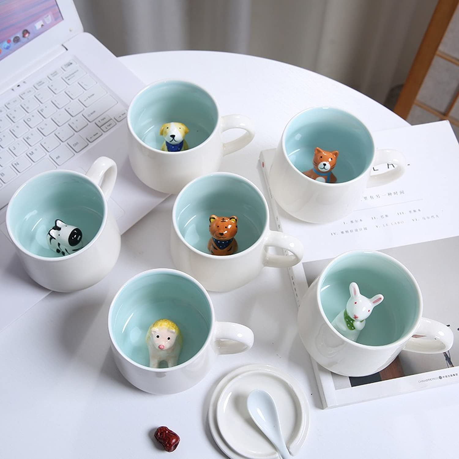 Frog Inside Coffee Mug Porcelain Figurine Mug 3D Ceramic Mugs - 13 oz