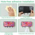 LWSHUNYI Pink Candy Pattern Self Adhesive Key Holder Wall Hook Tempered