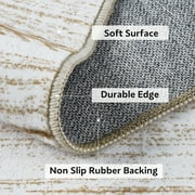 VUNATE 5' x 7' Area Rugs for Living Room, Washable Moroccan Boho Geometric Rug, Soft Neutral Distressed Indoor Carpet for Bedroom, Dining Room & Office, Foldable Non-Slip, Brown