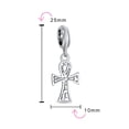 thumbnail image 4 of Bling Jewelry Womens Egyptian Ankh Cross Dangle Charm Bead in Oxidized Sterling Silver for Bracelets, 4 of 4