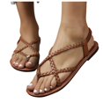 thumbnail image 2 of IUJSOY Braided Flat Sandals for Women Casual Cute Crisscross Strappy Summer Vacation Slingback Shoes, 2 of 7