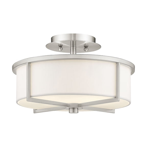 Livex Lighting Wesley Ceiling Mount in Brushed Nickel