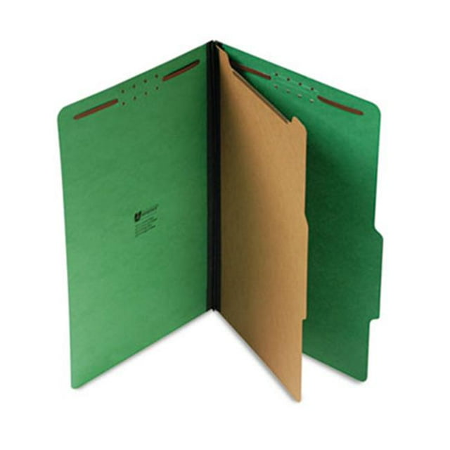 Pressboard Folder, Legal, Four-Section, Emerald Green, 10-Box