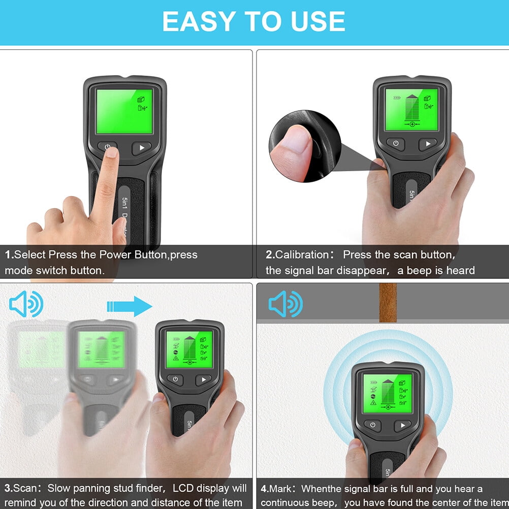 Supvox Wall Metal Scanner with Electronic or for Home Wall Detection Compact Black Body