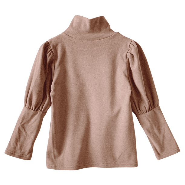 Ducklingup Ducklingup Girls Solid Color T Shirt Half High Neck Long Bubble Sleeves Tops Walmart Com Walmart Com