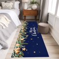 thumbnail image 4 of Navy Blue Christmas 2'x6' Runner Rugs for Hallway Kitchen Bedside Non Slip Washable, Xmas Botanical Ball Bell Entryway Rug Runners with Rubber Backing, Long Carpet Runner for Laundry Room, 4 of 8