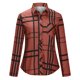 thumbnail image 5 of Puntoco Blusa con estampado de cuadros de manga larga con botones sueltos para mujer Puntoco Puntoco-4975, 5 of 8