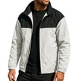 thumbnail image 2 of Mifsaly Waterproof Rain Jacket Men Color Block Lightweight Windbreaker Casual Travel Hiking Running Sports Outerwear with Pockets White,XS, 2 of 7