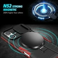 thumbnail image 5 of ELEHOLD Rugged Case for iPhone 17 with Sliding Camera Lens Cover Rotation Ring Holder Stand Function Compatible with Mag Safe Shockproof Cover for iPhone 17  - Black+Red, 5 of 10