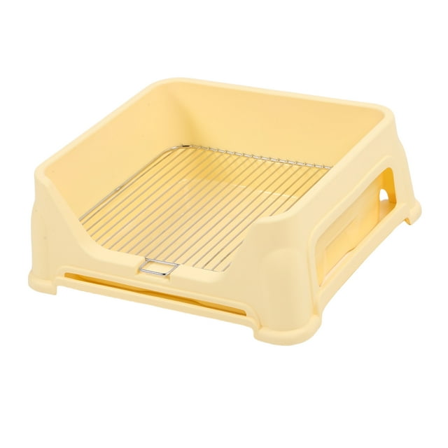 Dog Potty Tray, Stainless Steel Grid Sturdy Dog Litter Box Large Capacity Wall Mounted Dog Training Toilet for Small Medium Dogs