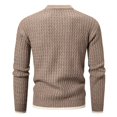thumbnail image 3 of JTieacloth Loose Fit Cardigan Sweaters Men's Autumn And Winter Crew Neck Pullover Sweater(Yellow), 3 of 3