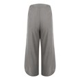 thumbnail image 6 of Women's Elastic Waist Pocket Pants Casual Bandage Button Trousers Slacks Bottoms Solid Color Full Length Stretchy Comfy Lounge Wear Travel Essentials for Women | Aestivo,Gray XL, 6 of 9