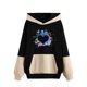 thumbnail image 1 of Gibobby Sudadera con capucha y cremallera Sudadera casual para mujer Colorblock con capucha Bolsillos con estampado colorido Sudadera con capucha （Negro， S), 1 of 3