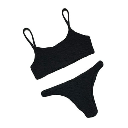 

Bmnmsl Women s Bandage Push-up Padded Bra & Triangle Bikini Set