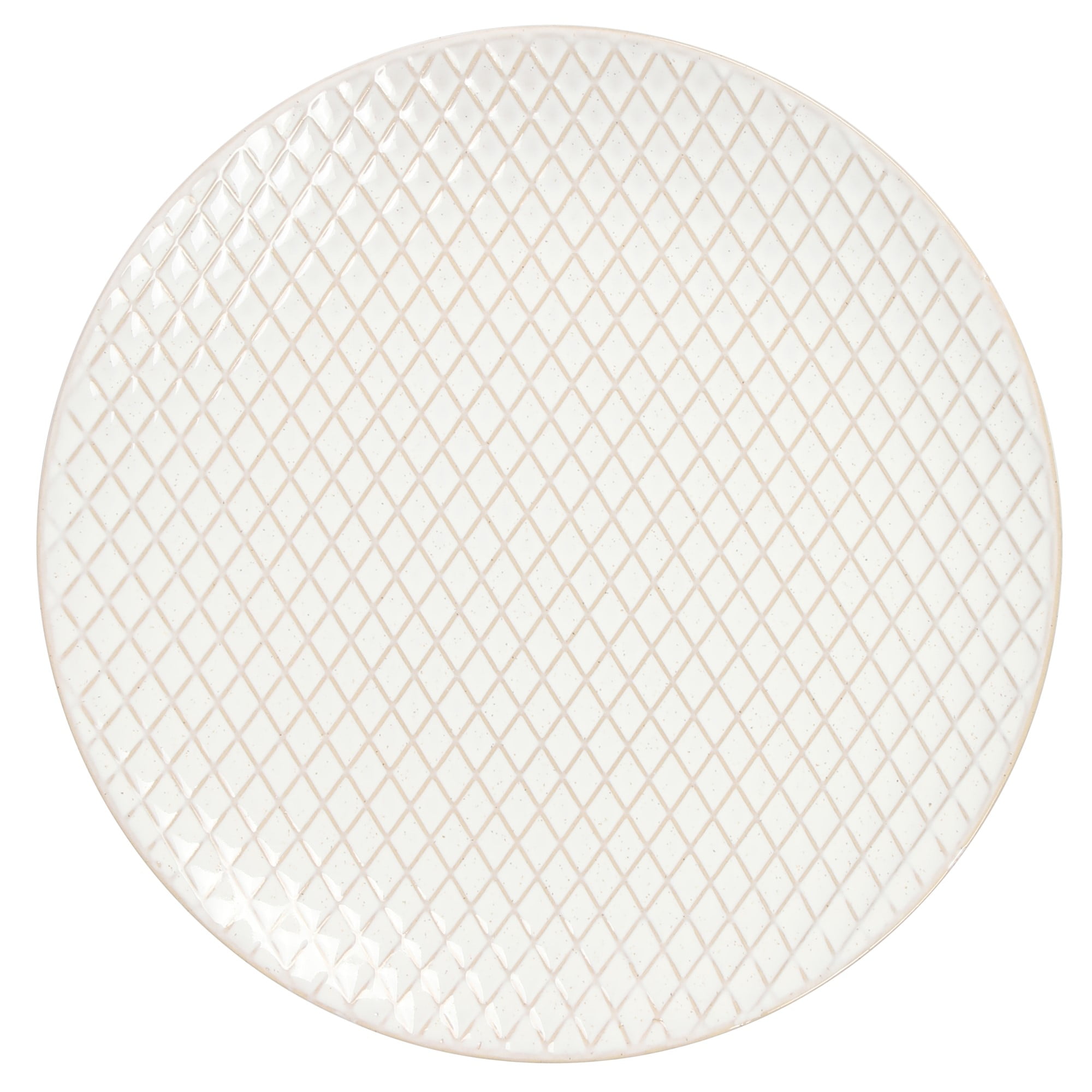 Gibson Elite Oyster Tide Embossed 12 Piece (Service for 4) Plates and Bowls Reactive Glaze Round Dishes Stoneware Ceramic Dinnerware Set, White