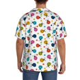 thumbnail image 3 of Fotbe Ladybugs And Flowers Camisa Estampada de Manga Corta para Hombre, Casual de Verano, Estilo Playero, Sin Arrugas-3X-Large, 3 of 5