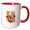 Red/White, variant on 3drose, Stylized Colorful Love Word, a Skull, Rose Flowers. Cinco De Mayo Joy, 11oz Two-tone Yellow Mug