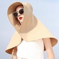 thumbnail image 4 of Chapeaux d'Été pour Femmes Protection UV Visières de Soleil pour Femme Pêche Randonnée Châle Écran Solaire Queue de Cheval Grand Bord, 4 of 8