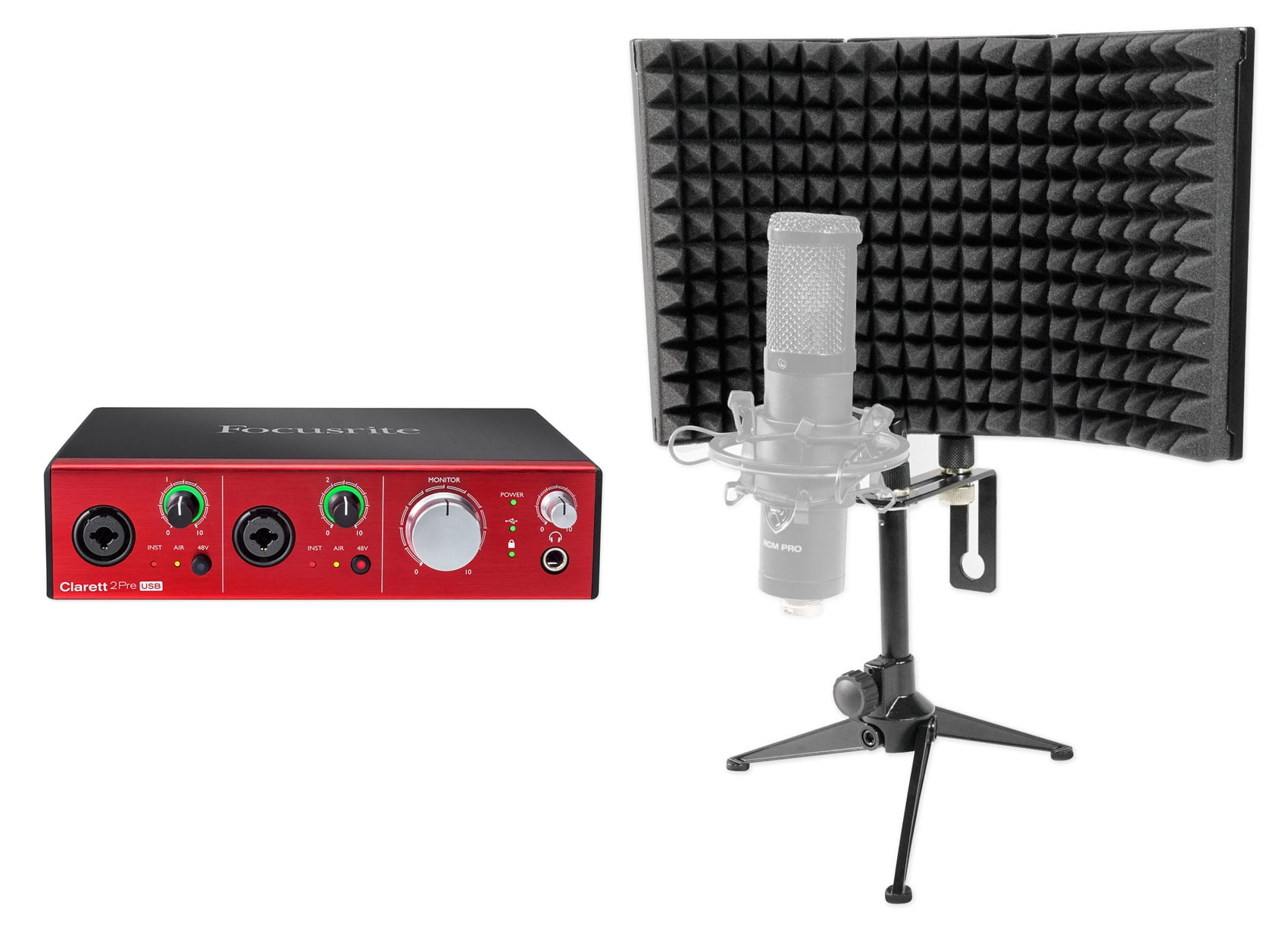 Focusrite Clarett 2Pre USB Audio Recording Interface2 Mic Preamps