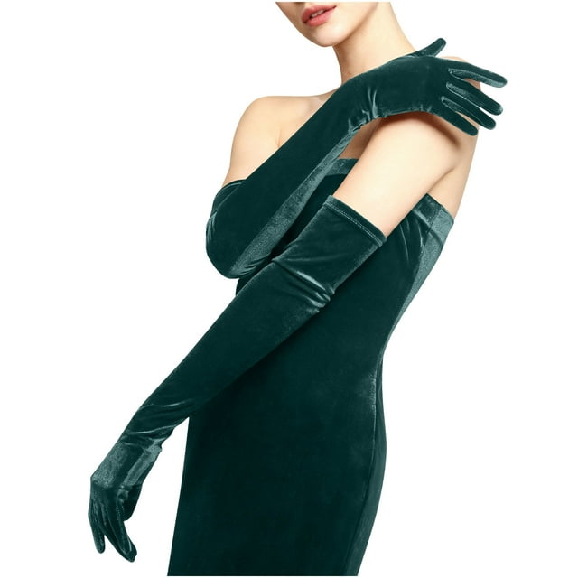 Gants pour Femmes, Mode Décontractée Satin Velours Soirée Longs, Longs Gants Satin