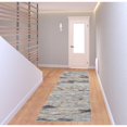 thumbnail image 2 of 8' Tan Orange And Ivory Abstract Power Loom Distressed Runner Rug, 2 of 5