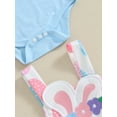 thumbnail image 6 of Jxzom Easter Newborn Baby Girl Bunny Outfit Long Sleeve Romper Rabbit Suspender Skirt Overall Dress Headband My 1st Easter Outfit, 6 of 8