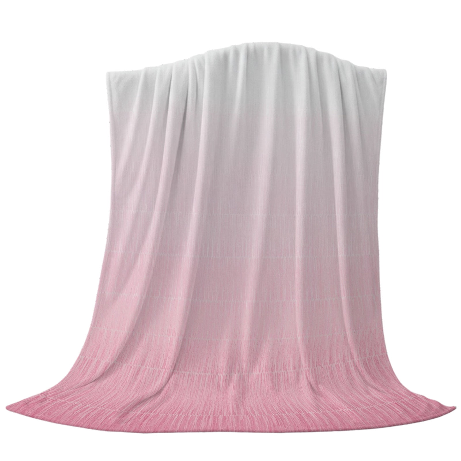 Gradient Pink Fleece Throw Blanket Lightweight Modern Minimalist Contemporary Ombre Pink Stripes Fuzzy Flannel Throws Super Soft Cozy Flannel Blanket for Couch, Sofa, Bed, Travel 50"x60"