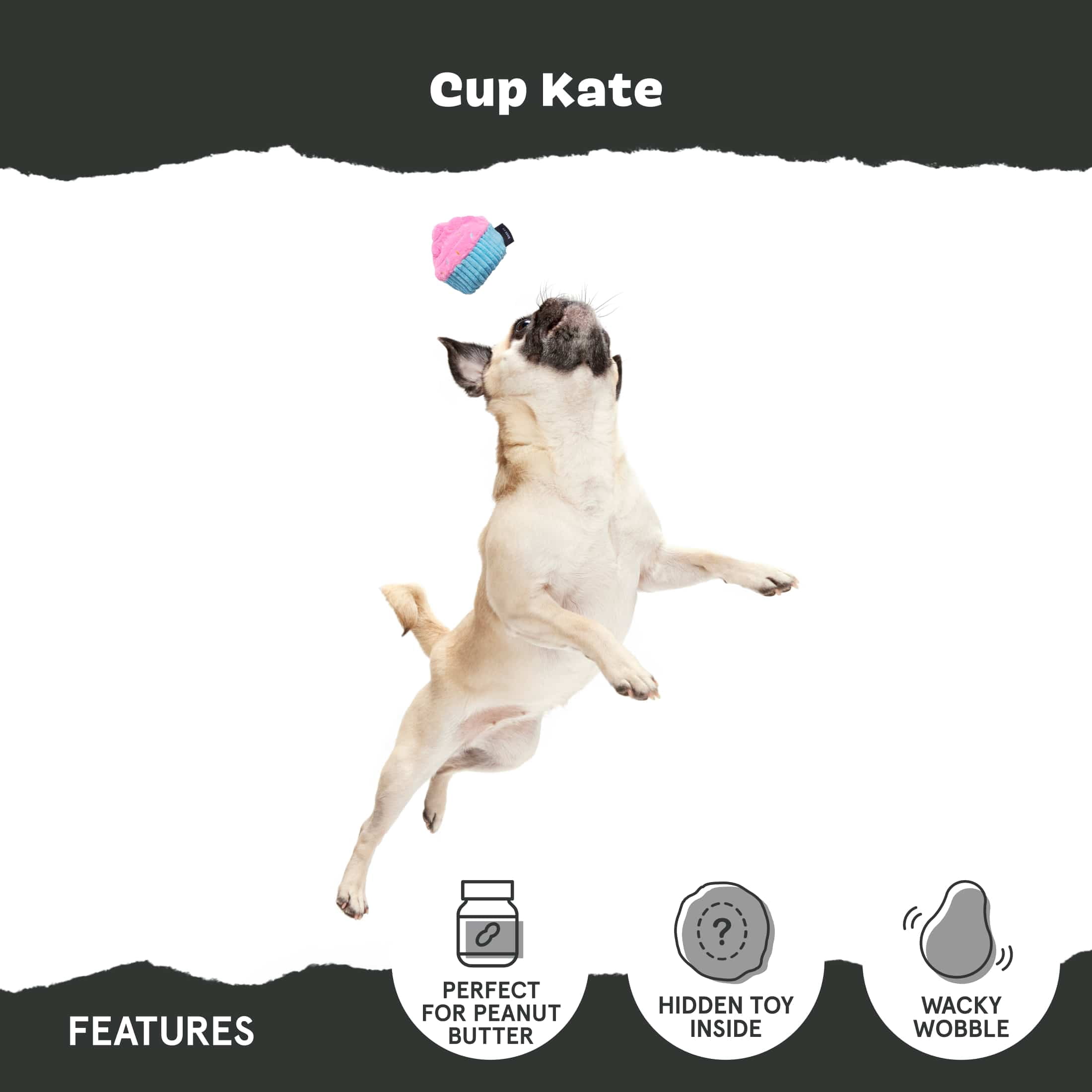 BARK Cup Kate Durable Plush Dog Toy for Active Pups