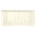 thumbnail image 1 of Embroidered Voile Cafe Valance Tiers for Home Kitchen Window Decor - Creamy 130x41cm, 1 of 8