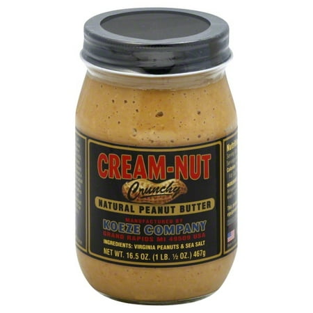 Cream-Nut Natural Crunchy Peanut Butter, 16.5 oz