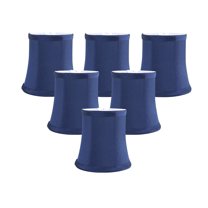 Meriville Set of 6 Blue Faux Silk Clip On Chandelier Lamp Shades, 3.5-inch by 4.5-inch by 4.5-inch