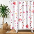 thumbnail image 4 of SUNOLIFE Happy Valentine's Day Shower Curtain Pink Valentines Heart Bathroom Curtain with Hooks,47x64 in, 4 of 4