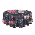 thumbnail image 5 of Pioneer Flower Floral Print Pattern Round Tablecloth 60"x60",Wrinkle Wipeable Table Cloth for Kitchen Dining Room Picnic Patio Party, 5 of 6