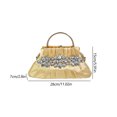 thumbnail image 4 of Bolso de mano de noche para mujer, cadena de diamantes de imitación, bandolera para fiesta de cóctel (dorado) Likrtyny Para Estrenar, 4 of 7