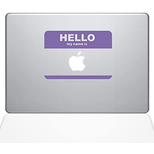 The Decal Guru Name Tag MacBook Decal Vinyl Sticker - 12" MacBook - Lavender (1135-MAC-12M-LAV)