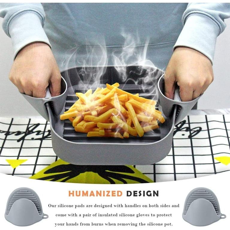 Reusable Air Fryer Liners Non-Stick Silicone Pad Mat Basket Square