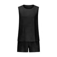 thumbnail image 4 of CHUMUD Womens Cotton Linen 2 Piece Matching Lounge Set Sleeveless Tank Top Shorts Set with Pockets Summer Casual Going Out, 4 of 7