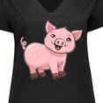 thumbnail image 4 of Inktastic Cute Pig Women's Plus Size V-Neck T-Shirt, 4 of 5