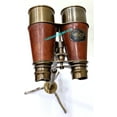 thumbnail image 2 of Antique Style Red Leather Binoculars With Base Nautical Home Decor Gift 6", 2 of 4