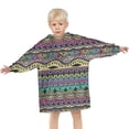 thumbnail image 3 of Colorful Ethnic Pattern Blanket Hoodies for Kids 6-13YR Oversize Wearable Blanket Hoodies for Boys Girls Teens, 3 of 7