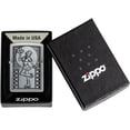 thumbnail image 4 of Zippo Lighter - Personalized Custom Message Engraved on Backside for Roller Skating Waitress Emblem Brushed Chrome Windproof Pocket Lighter 48904, 4 of 7