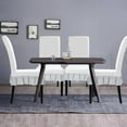thumbnail image 2 of Qubjus Dining Chair Slipcover Stretch Chair Covers for Dining Room Set of 4 Washable Kitchen Chair Cover with Skirt for Home Party (White & Grey, 4PC) C91, 2 of 2